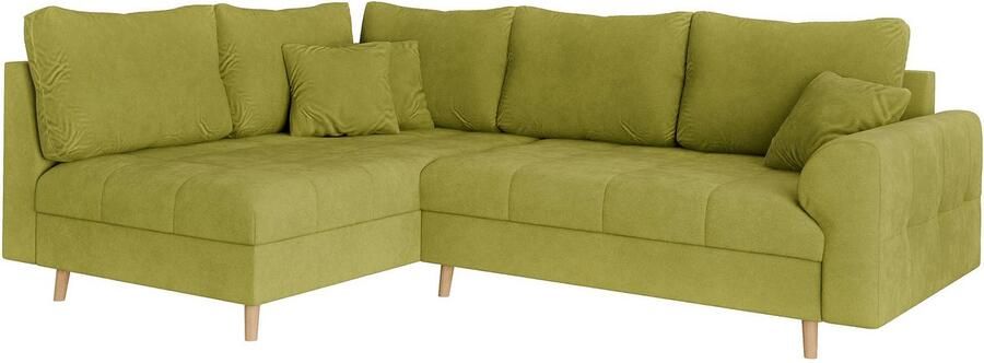 Home affaire Hoekbank CHARRE L-vorm met ottomane afmetingen B D H: 231 161 81 cm fijne stiksels losse rug- en sierkussens ook in cord en bouclé - Foto 6