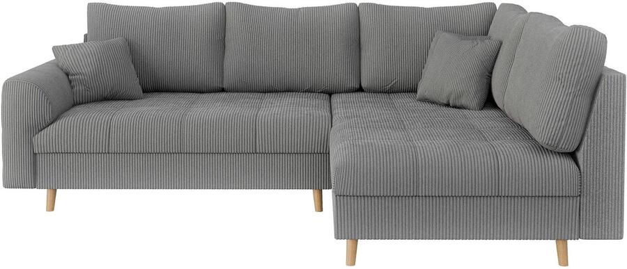 Home affaire Hoekbank CHARRE L-vorm met ottomane afmetingen B D H: 231 161 81 cm fijne stiksels losse rug- en sierkussens ook in cord en bouclé - Foto 7