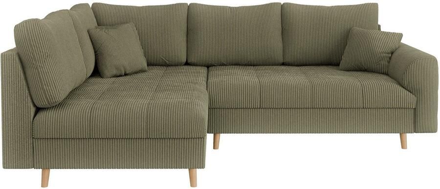 Home affaire Hoekbank CHARRE L-vorm met ottomane afmetingen B D H: 231 161 81 cm fijne stiksels losse rug- en sierkussens ook in cord en bouclé - Foto 7