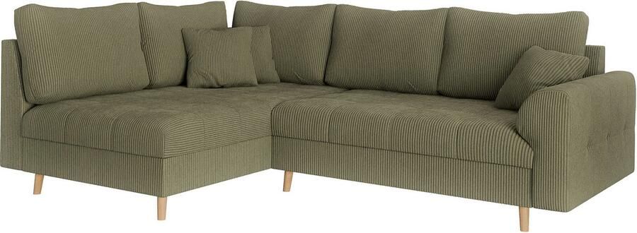 Home affaire Hoekbank CHARRE L-vorm met ottomane afmetingen B D H: 231 161 81 cm fijne stiksels losse rug- en sierkussens ook in cord en bouclé - Foto 6