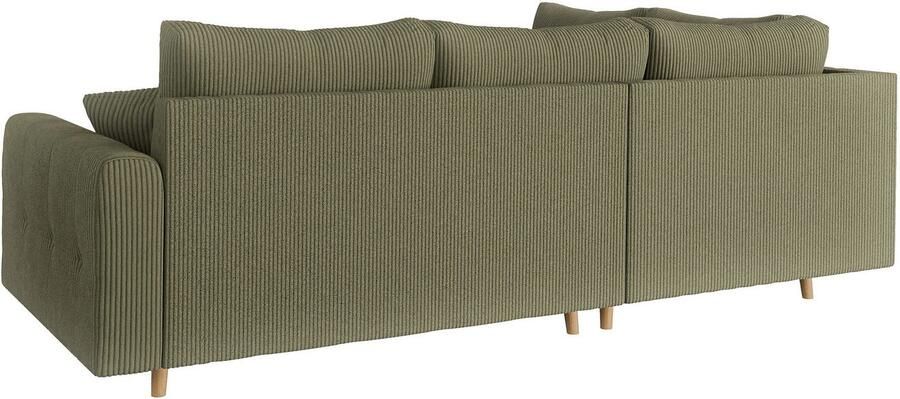 Home affaire Hoekbank CHARRE L-vorm met ottomane afmetingen B D H: 231 161 81 cm fijne stiksels losse rug- en sierkussens ook in cord en bouclé - Foto 5