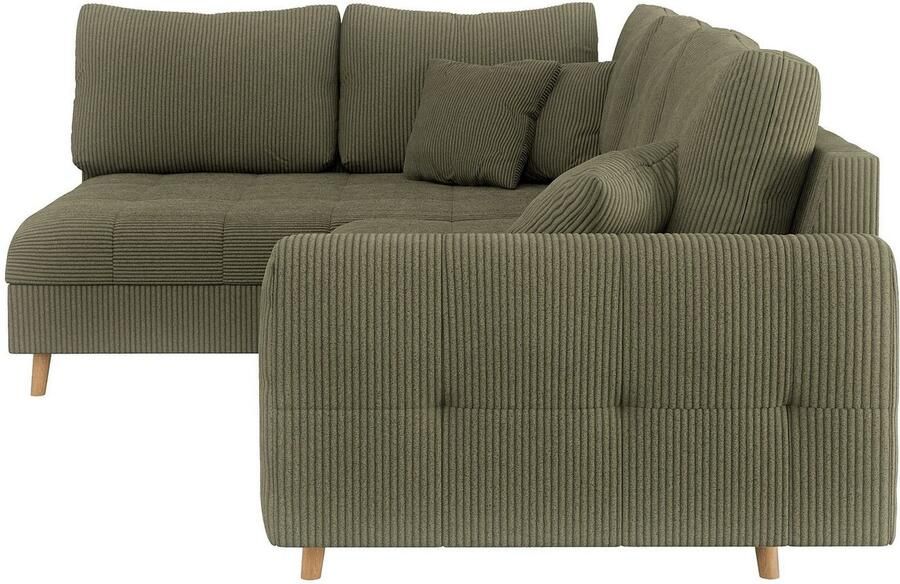 Home affaire Hoekbank CHARRE L-vorm met ottomane afmetingen B D H: 231 161 81 cm fijne stiksels losse rug- en sierkussens ook in cord en bouclé - Foto 2