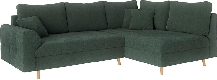 Home affaire Hoekbank CHARRE L-vorm met ottomane afmetingen B D H: 231 161 81 cm fijne stiksels losse rug- en sierkussens ook in cord en bouclé - Foto 6