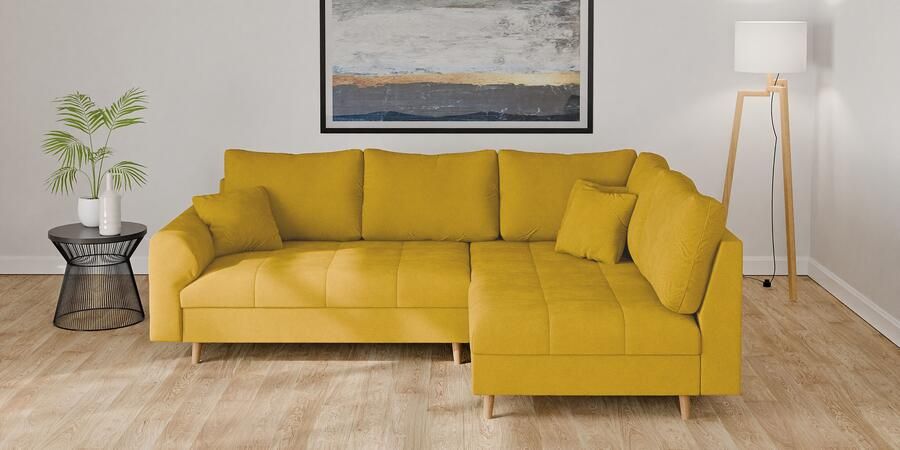 Home affaire Hoekbank CHARRE L-vorm met ottomane afmetingen B D H: 231 161 81 cm fijne stiksels losse rug- en sierkussens ook in cord en bouclé - Foto 7