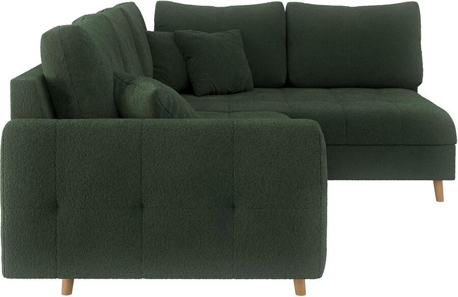 Home affaire Hoekbank CHARRE L-vorm met ottomane afmetingen B D H: 231 161 81 cm fijne stiksels losse rug- en sierkussens ook in cord en bouclé - Foto 2