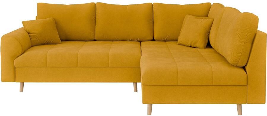 Home affaire Hoekbank CHARRE L-vorm met ottomane afmetingen B D H: 231 161 81 cm fijne stiksels losse rug- en sierkussens ook in cord en bouclé - Foto 5