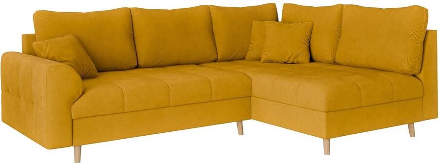 Home affaire Hoekbank CHARRE L-vorm met ottomane afmetingen B D H: 231 161 81 cm fijne stiksels losse rug- en sierkussens ook in cord en bouclé - Foto 6