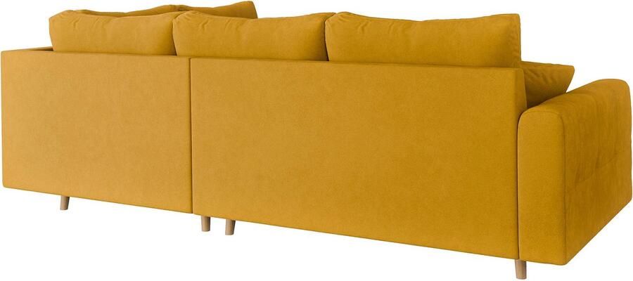 Home affaire Hoekbank CHARRE L-vorm met ottomane afmetingen B D H: 231 161 81 cm fijne stiksels losse rug- en sierkussens ook in cord en bouclé - Foto 4