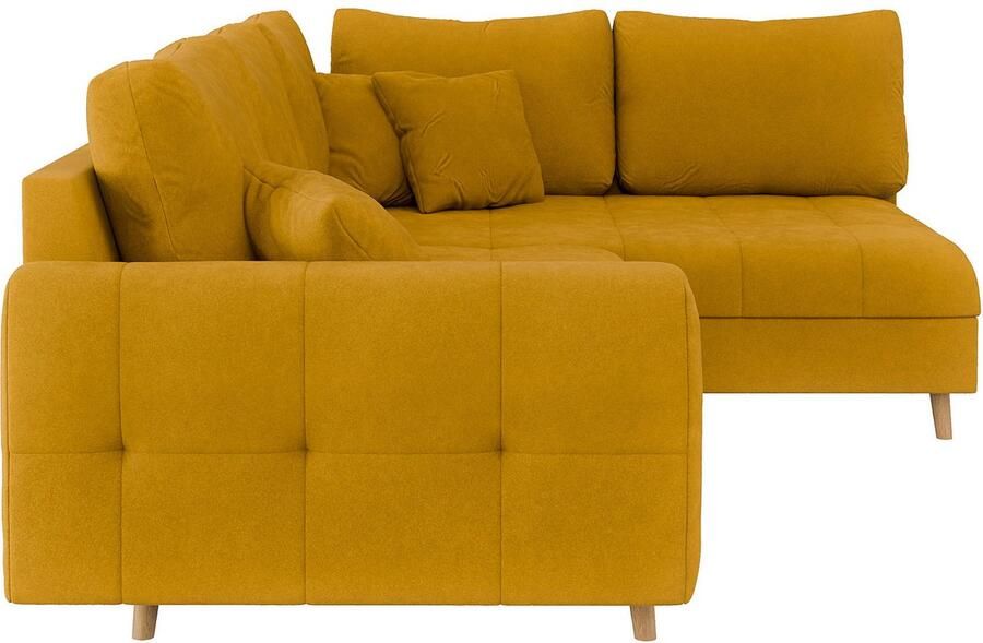 Home affaire Hoekbank CHARRE L-vorm met ottomane afmetingen B D H: 231 161 81 cm fijne stiksels losse rug- en sierkussens ook in cord en bouclé - Foto 2