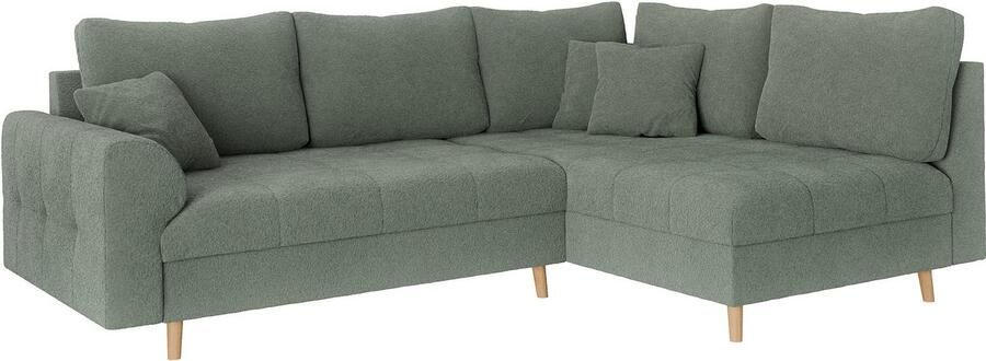 Home affaire Hoekbank CHARRE L-vorm met ottomane afmetingen B D H: 231 161 81 cm fijne stiksels losse rug- en sierkussens ook in cord en bouclé - Foto 6