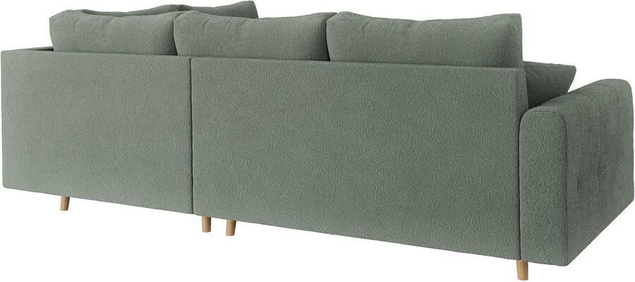 Home affaire Hoekbank CHARRE L-vorm met ottomane afmetingen B D H: 231 161 81 cm fijne stiksels losse rug- en sierkussens ook in cord en bouclé - Foto 5