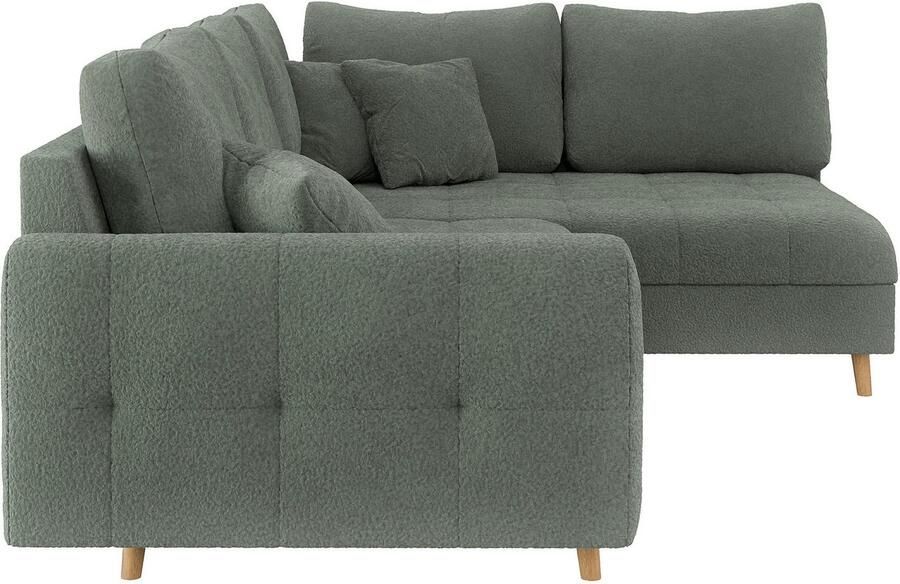 Home affaire Hoekbank CHARRE L-vorm met ottomane afmetingen B D H: 231 161 81 cm fijne stiksels losse rug- en sierkussens ook in cord en bouclé - Foto 2