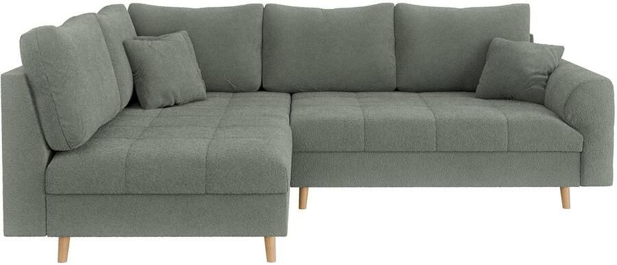 Home affaire Hoekbank CHARRE L-vorm met ottomane afmetingen B D H: 231 161 81 cm fijne stiksels losse rug- en sierkussens ook in cord en bouclé - Foto 5