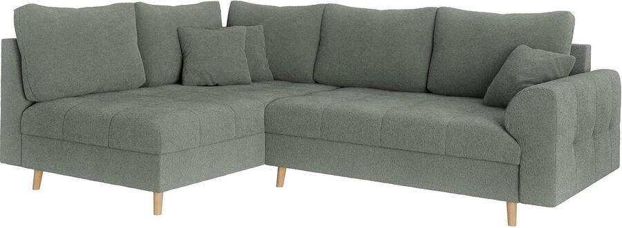 Home affaire Hoekbank CHARRE L-vorm met ottomane afmetingen B D H: 231 161 81 cm fijne stiksels losse rug- en sierkussens ook in cord en bouclé - Foto 6