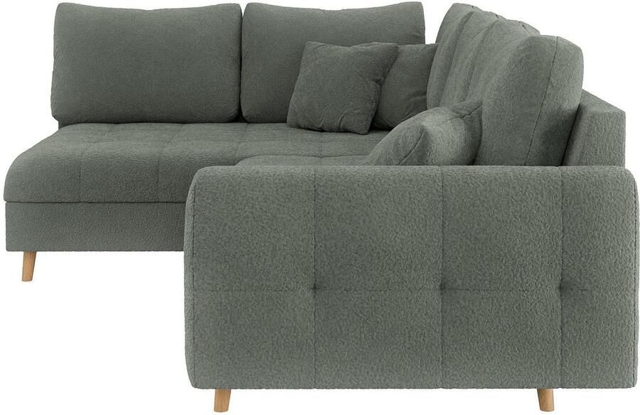 Home affaire Hoekbank CHARRE L-vorm met ottomane afmetingen B D H: 231 161 81 cm fijne stiksels losse rug- en sierkussens ook in cord en bouclé - Foto 2