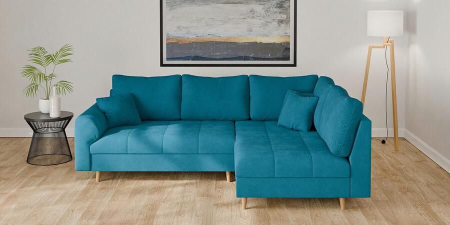 Home affaire Hoekbank CHARRE L-vorm met ottomane afmetingen B D H: 231 161 81 cm fijne stiksels losse rug- en sierkussens ook in cord en bouclé - Foto 7