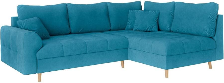 Home affaire Hoekbank CHARRE L-vorm met ottomane afmetingen B D H: 231 161 81 cm fijne stiksels losse rug- en sierkussens ook in cord en bouclé - Foto 6