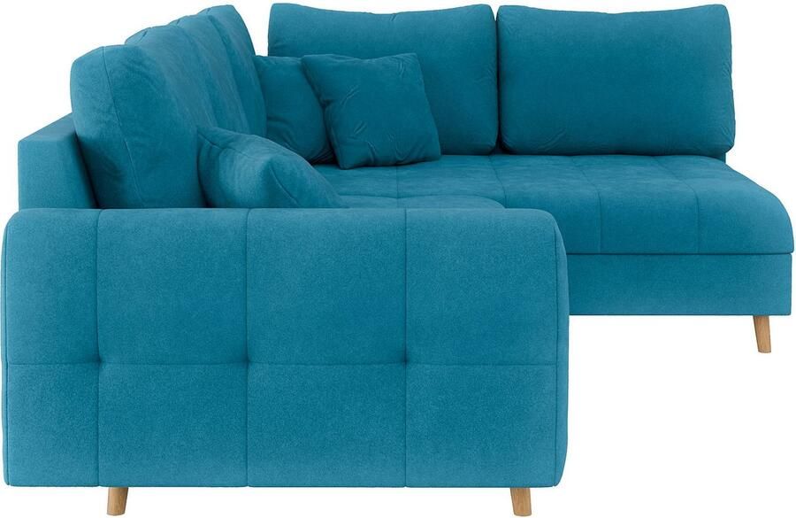 Home affaire Hoekbank CHARRE L-vorm met ottomane afmetingen B D H: 231 161 81 cm fijne stiksels losse rug- en sierkussens ook in cord en bouclé - Foto 2