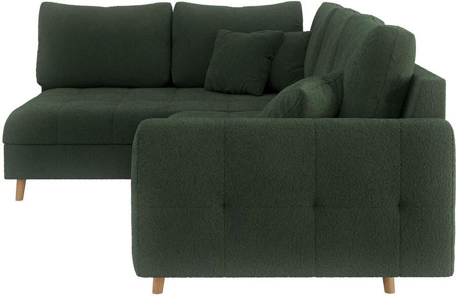 Home affaire Hoekbank CHARRE L-vorm met ottomane afmetingen B D H: 231 161 81 cm fijne stiksels losse rug- en sierkussens ook in cord en bouclé - Foto 2