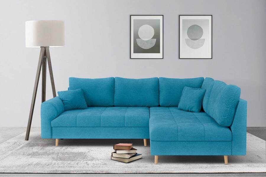 Home affaire Hoekbank CHARRE L-vorm met ottomane afmetingen B D H: 231 161 81 cm fijne stiksels losse rug- en sierkussens ook in cord en bouclé