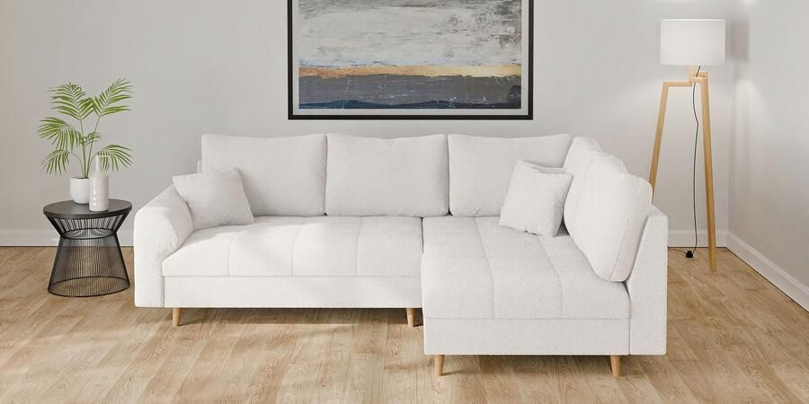 Home affaire Hoekbank CHARRE L-vorm met ottomane afmetingen B D H: 231 161 81 cm fijne stiksels losse rug- en sierkussens ook in cord en bouclé - Foto 7