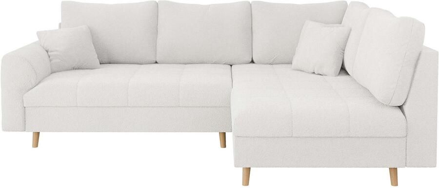 Home affaire Hoekbank CHARRE L-vorm met ottomane afmetingen B D H: 231 161 81 cm fijne stiksels losse rug- en sierkussens ook in cord en bouclé - Foto 5