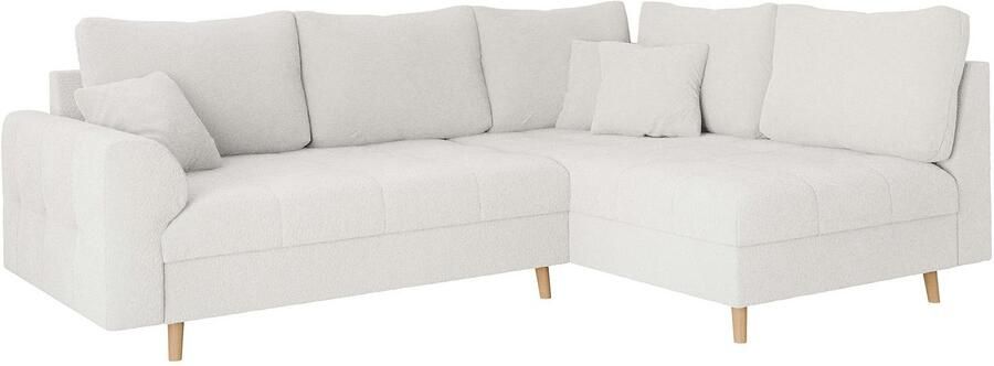 Home affaire Hoekbank CHARRE L-vorm met ottomane afmetingen B D H: 231 161 81 cm fijne stiksels losse rug- en sierkussens ook in cord en bouclé - Foto 6