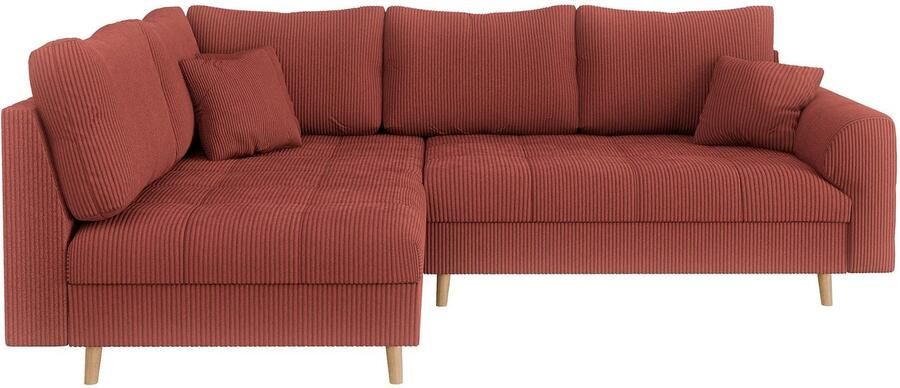 Home affaire Hoekbank CHARRE L-vorm met ottomane afmetingen B D H: 231 161 81 cm fijne stiksels losse rug- en sierkussens ook in cord en bouclé - Foto 7