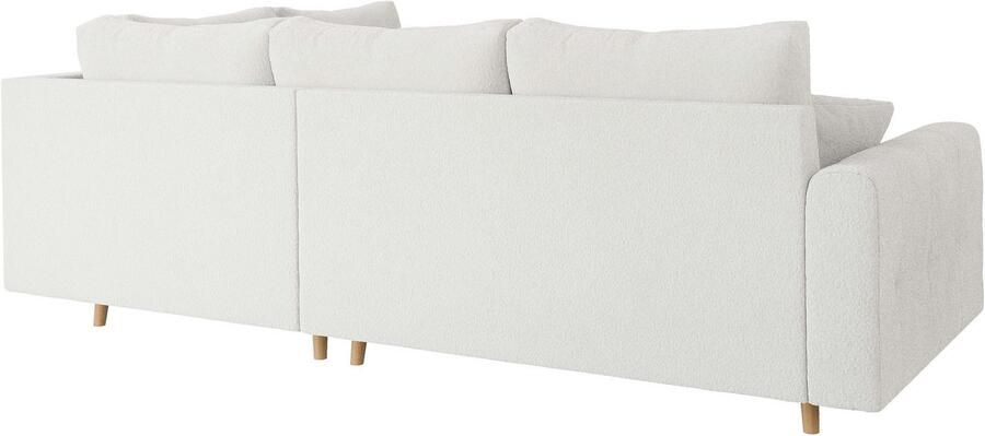 Home affaire Hoekbank CHARRE L-vorm met ottomane afmetingen B D H: 231 161 81 cm fijne stiksels losse rug- en sierkussens ook in cord en bouclé - Foto 4