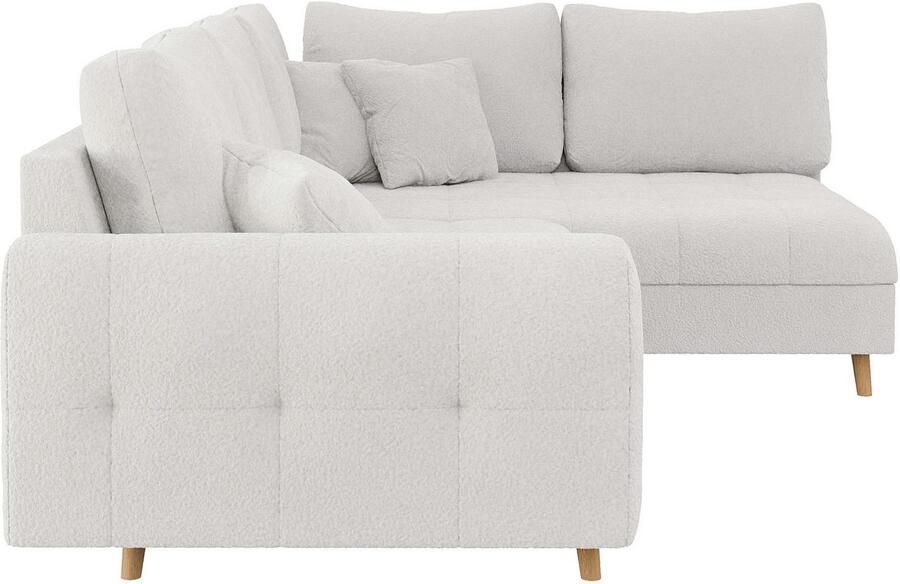 Home affaire Hoekbank CHARRE L-vorm met ottomane afmetingen B D H: 231 161 81 cm fijne stiksels losse rug- en sierkussens ook in cord en bouclé - Foto 2