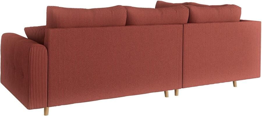 Home affaire Hoekbank CHARRE L-vorm met ottomane afmetingen B D H: 231 161 81 cm fijne stiksels losse rug- en sierkussens ook in cord en bouclé - Foto 5