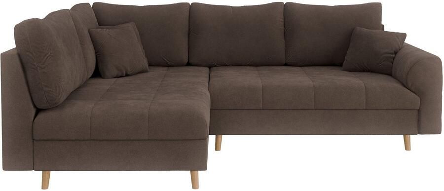 Home affaire Hoekbank CHARRE L-vorm met ottomane afmetingen B D H: 231 161 81 cm fijne stiksels losse rug- en sierkussens ook in cord en bouclé - Foto 7