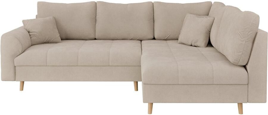 Home affaire Hoekbank CHARRE L-vorm met ottomane afmetingen B D H: 231 161 81 cm fijne stiksels losse rug- en sierkussens ook in cord en bouclé - Foto 7