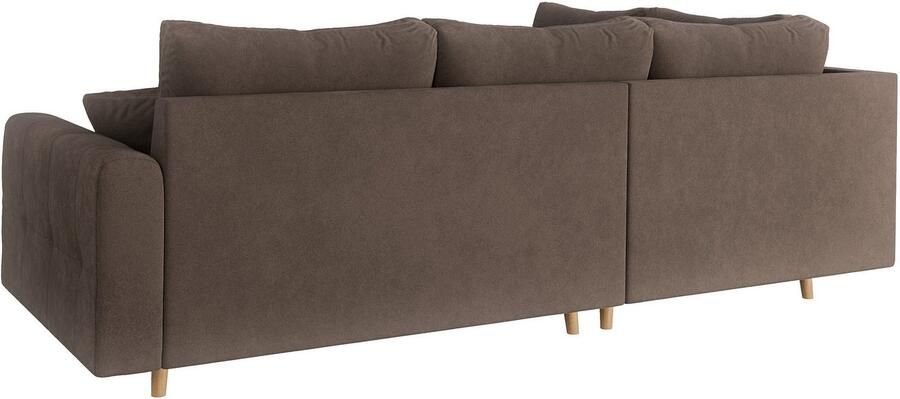 Home affaire Hoekbank CHARRE L-vorm met ottomane afmetingen B D H: 231 161 81 cm fijne stiksels losse rug- en sierkussens ook in cord en bouclé - Foto 5