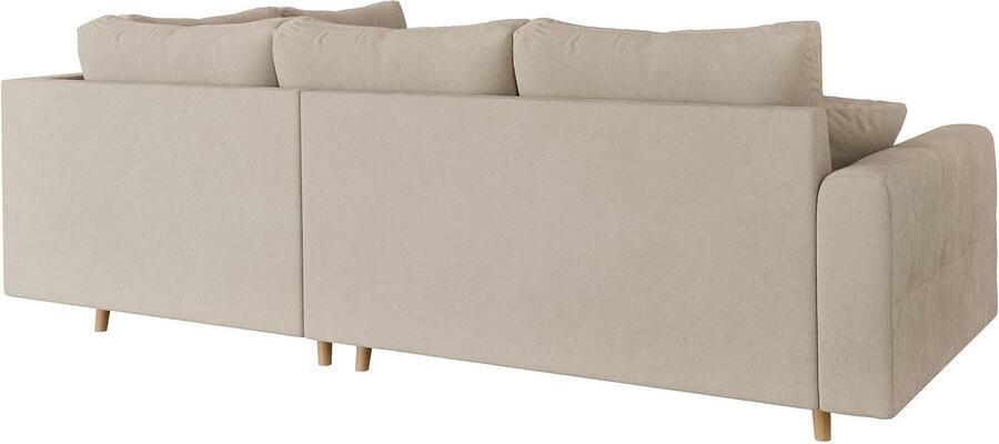 Home affaire Hoekbank CHARRE L-vorm met ottomane afmetingen B D H: 231 161 81 cm fijne stiksels losse rug- en sierkussens ook in cord en bouclé - Foto 5