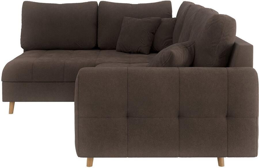 Home affaire Hoekbank CHARRE L-vorm met ottomane afmetingen B D H: 231 161 81 cm fijne stiksels losse rug- en sierkussens ook in cord en bouclé - Foto 2