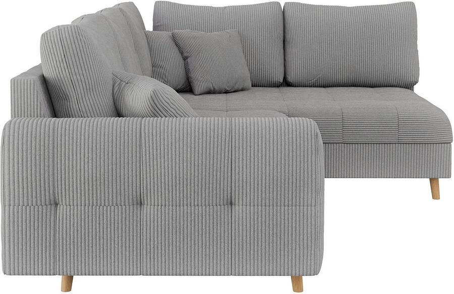 Home affaire Hoekbank CHARRE L-vorm met ottomane afmetingen B D H: 231 161 81 cm fijne stiksels losse rug- en sierkussens ook in cord en bouclé - Foto 2