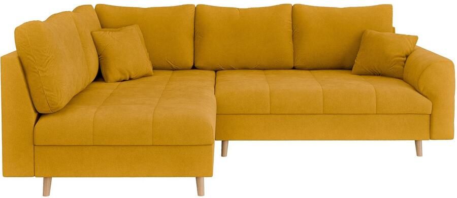 Home affaire Hoekbank CHARRE L-vorm met ottomane afmetingen B D H: 231 161 81 cm fijne stiksels losse rug- en sierkussens ook in cord en bouclé - Foto 7