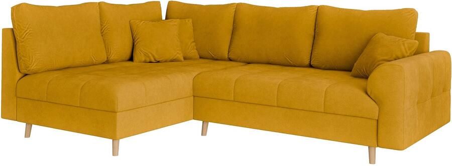 Home affaire Hoekbank CHARRE L-vorm met ottomane afmetingen B D H: 231 161 81 cm fijne stiksels losse rug- en sierkussens ook in cord en bouclé - Foto 6