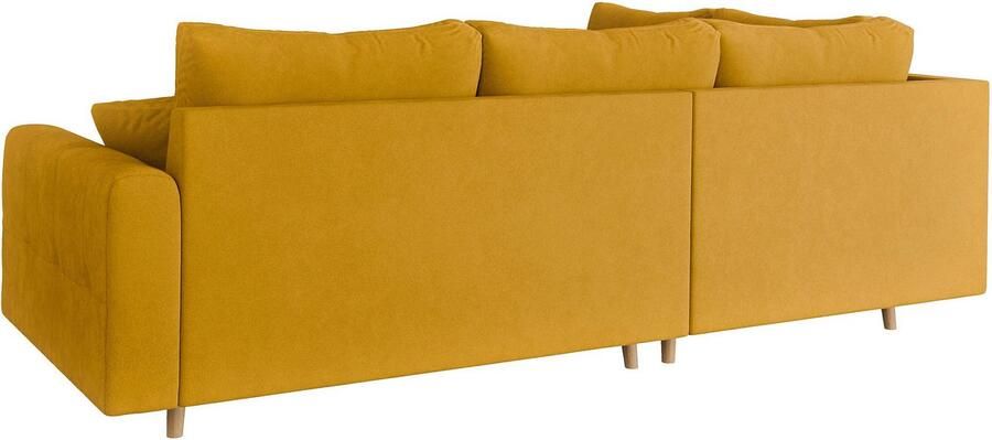 Home affaire Hoekbank CHARRE L-vorm met ottomane afmetingen B D H: 231 161 81 cm fijne stiksels losse rug- en sierkussens ook in cord en bouclé - Foto 5