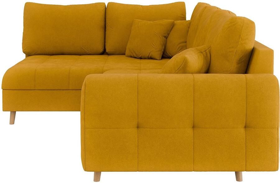 Home affaire Hoekbank CHARRE L-vorm met ottomane afmetingen B D H: 231 161 81 cm fijne stiksels losse rug- en sierkussens ook in cord en bouclé - Foto 2