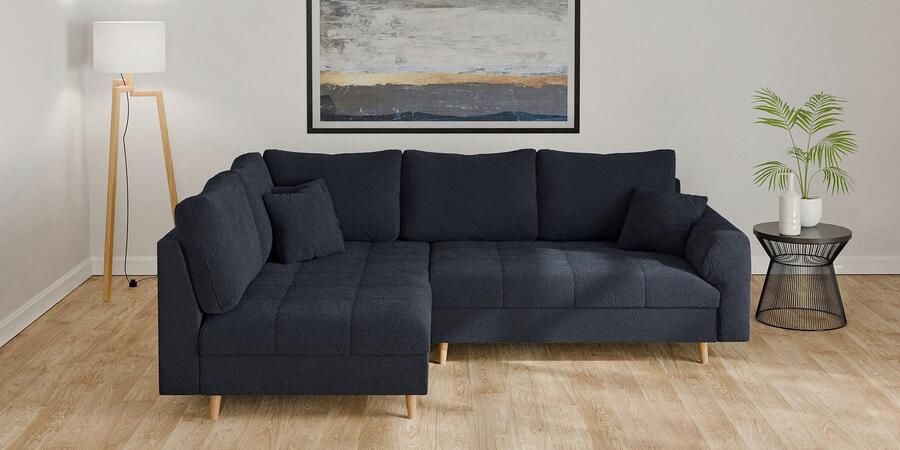 Home affaire Hoekbank CHARRE L-vorm met ottomane afmetingen B D H: 231 161 81 cm fijne stiksels losse rug- en sierkussens ook in cord en bouclé - Foto 4