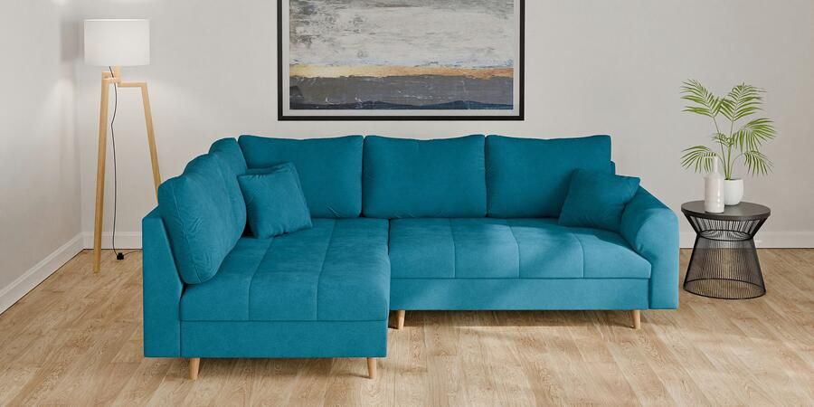 Home affaire Hoekbank CHARRE L-vorm met ottomane afmetingen B D H: 231 161 81 cm fijne stiksels losse rug- en sierkussens ook in cord en bouclé - Foto 4