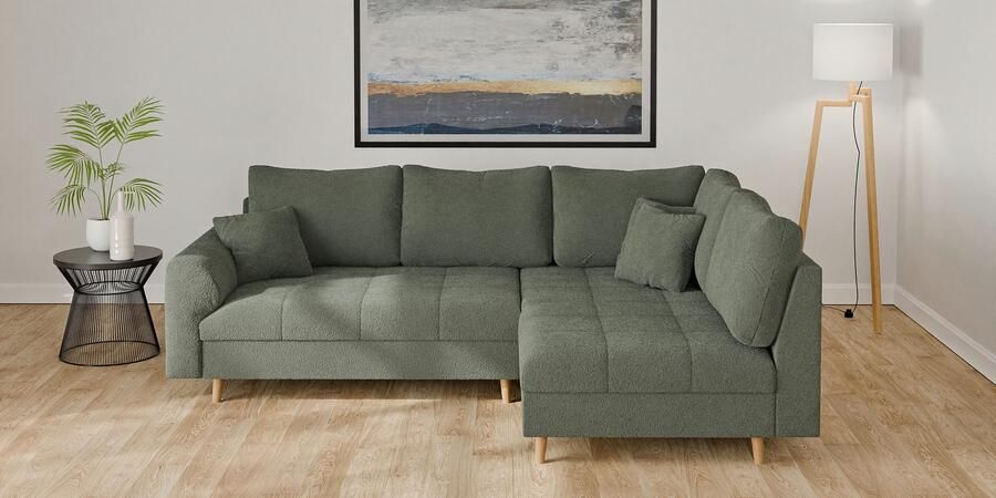 Home affaire Hoekbank CHARRE L-vorm met ottomane afmetingen B D H: 231 161 81 cm fijne stiksels losse rug- en sierkussens ook in cord en bouclé - Foto 4