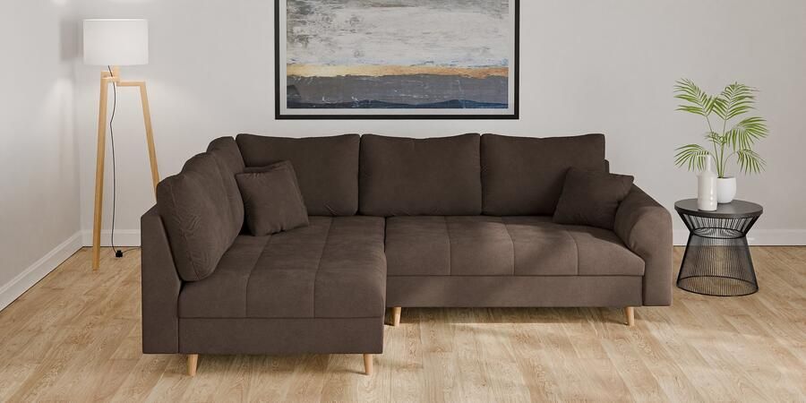 Home affaire Hoekbank CHARRE L-vorm met ottomane afmetingen B D H: 231 161 81 cm fijne stiksels losse rug- en sierkussens ook in cord en bouclé - Foto 4