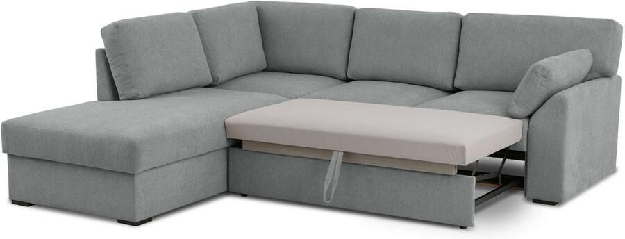 Home affaire Hoekbank Citry Breedte 242 cm chenille bedfunctie bedlade L-vorm (304-delig) - Foto 6