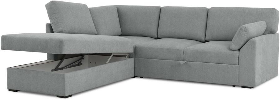 Home affaire Hoekbank Citry Breedte 242 cm chenille bedfunctie bedlade L-vorm (304-delig) - Foto 9