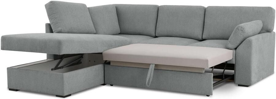 Home affaire Hoekbank Citry Breedte 242 cm chenille bedfunctie bedlade L-vorm (304-delig) - Foto 8