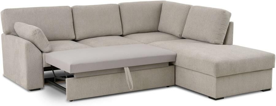 Home affaire Hoekbank Citry Breedte 242 cm chenille bedfunctie bedlade L-vorm (304-delig) - Foto 6