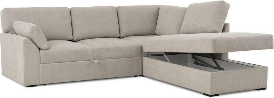 Home affaire Hoekbank Citry Breedte 242 cm chenille bedfunctie bedlade L-vorm (304-delig) - Foto 9